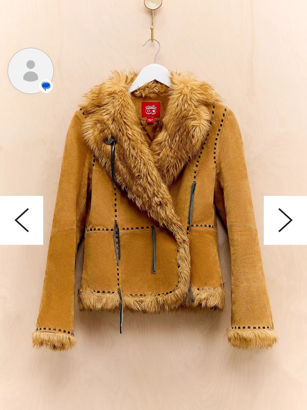 Urban Renewal suede Afghan jacket With a fluffy faux fur trim